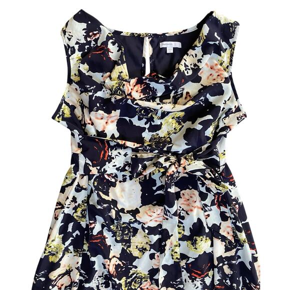 GAP Maternity Floral Cowl Neck Back Tie Dress Midi Length - S - Picture 2 of 10